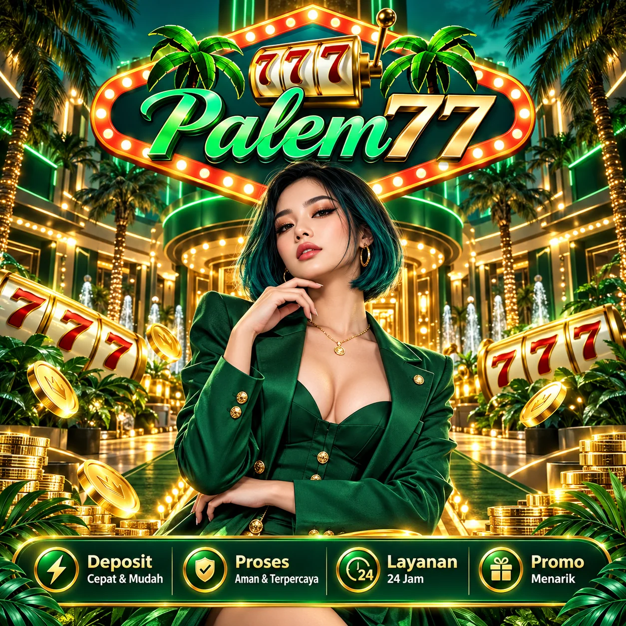 Banner PALEM77 SPACE bertema hiburan digital untuk beranda